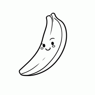 Banana Sorrindo para colorir