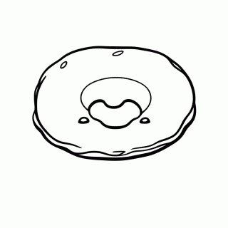 Donut Rosa Com Rosto — Comidas Kawaii para Colorir