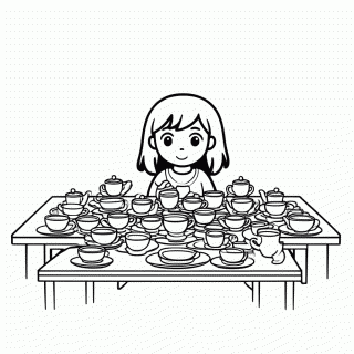 Alice Na Mesa Do Cha para colorir