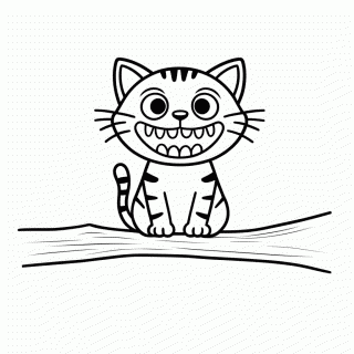 Gato De Cheshire Sorrindo para colorir