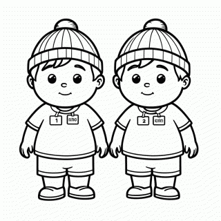 Tweedledum E Tweedledee para colorir