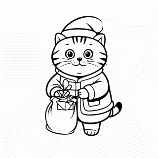 Garfield De Papai Noel — Garfield para Colorir