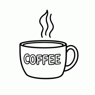 Tigela De Cafe — Garfield para Colorir