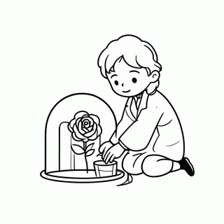 Pequeno Principe Na Rosa para colorir