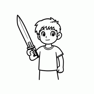 Percy Jackson Com Espada — Percy Jackson para Colorir