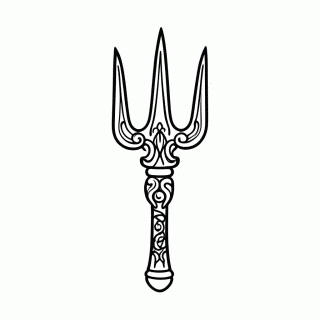 Poseidon Tridente — Percy Jackson para Colorir