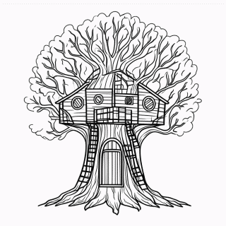 Arvore Casa Dos Perdidos para colorir