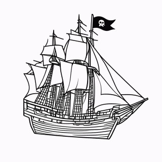Barco Pirata Do Gancho — Peter Pan para Colorir