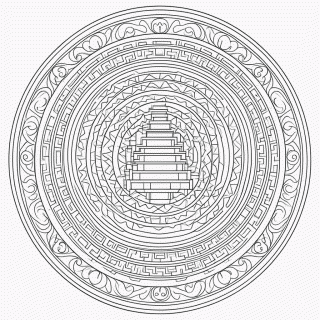 Mandala azteca Complexa para colorir