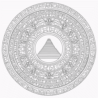 Mandala azteca Media para colorir