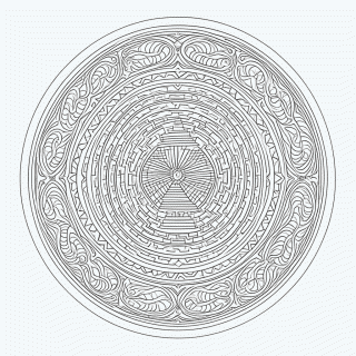 Mandala azteca Profissional para colorir