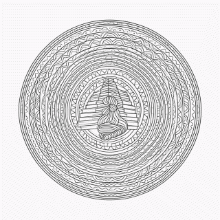 Mandala azteca Simples — Mandalas para Colorir