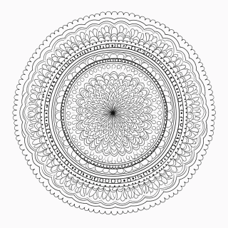 Mandala circular Complexa para colorir