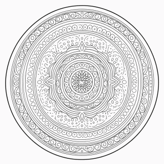 Mandala circular Media para colorir