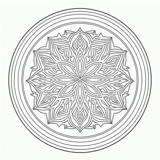 Mandala estrelada Simples para colorir