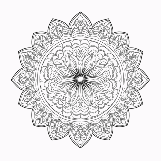 Mandala floral Media para colorir