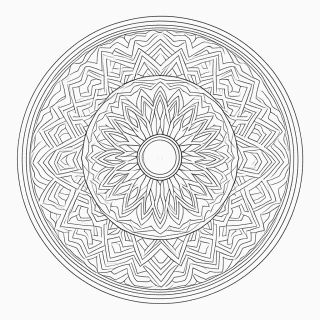 Mandala geometrica Complexa para colorir