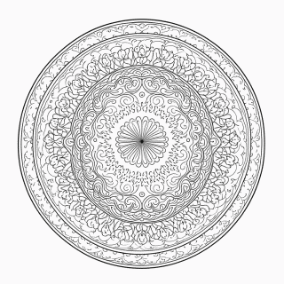 Mandala japonesa Complexa para colorir