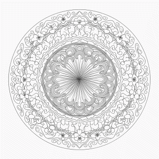 Mandala japonesa Media para colorir