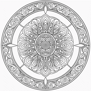Mandala maori Media para colorir