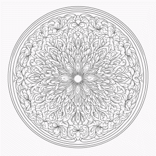 Mandala oriental Complexa para colorir