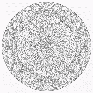 Mandala oriental Profissional para colorir