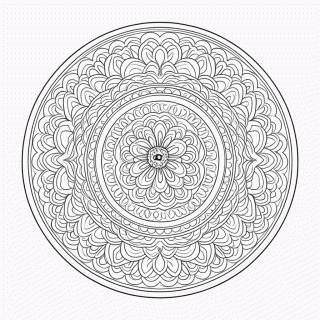 Mandala tibetana Media para colorir