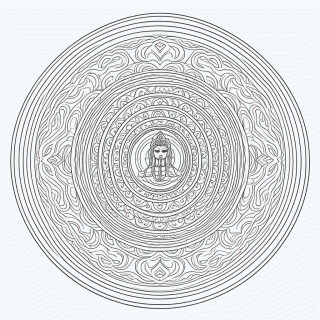 Mandala tibetana Simples para colorir