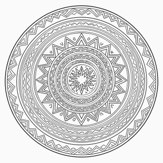 Mandala tribal Media para colorir