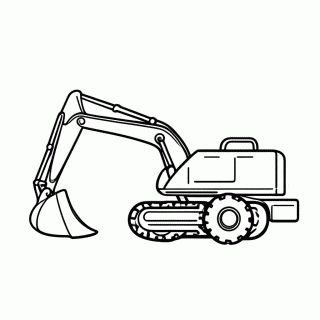 Escavadeira Amarela — Maquinas de Construcao para Colorir