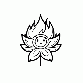 Flor De Fogo Power para colorir