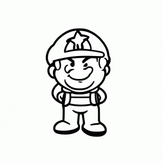 Mario Com Estrela para colorir