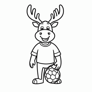 Maple (Canadá) com a Bola para colorir