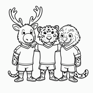 Trio de Mascotes (Maple, Zayu e Clutch) para colorir