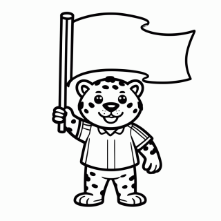Zayu com Bandeira para colorir