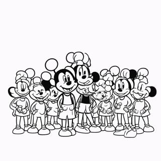Turma Do Mickey Junta — Mickey Mouse para Colorir