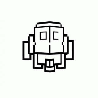 Galinha Pixel Quadrada para colorir