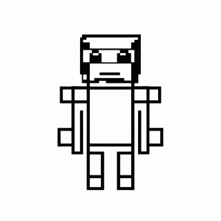 Steve Classico Bloco — Minecraft para Colorir