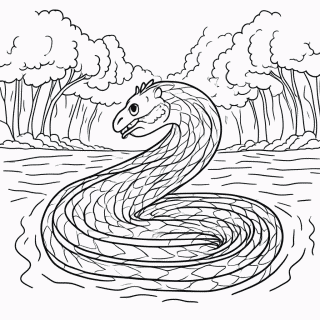 Cobra Grande (Boiúna) para colorir