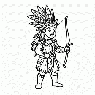 Índio Guerreiro Tupi para colorir