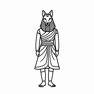 Anúbis — Mitologia Egípcia para Colorir