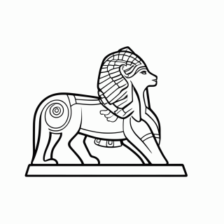 Esfinge de Gizé — Mitologia Egípcia para Colorir