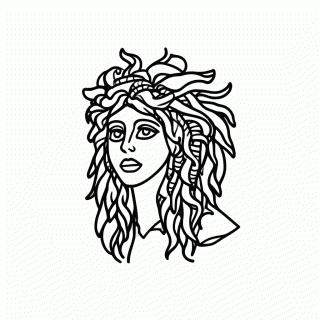 Medusa Cabelo Cobras para colorir
