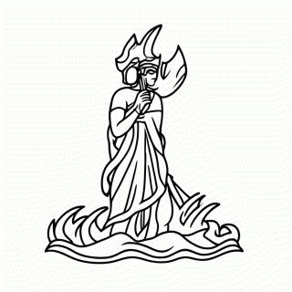 Poseidon Tridente Mar para colorir