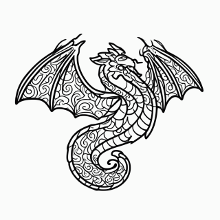 Dragão Nórdico — Mitologia Nórdica para Colorir