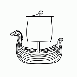 Navio Viking para colorir
