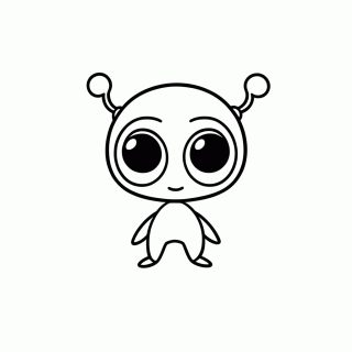 Alienígena Fofo para colorir