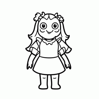 Boo Menina Fantasiada Monstro para colorir