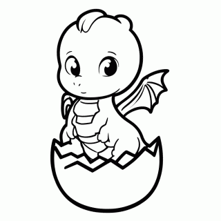 Dragao Bebe para colorir