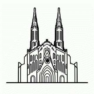 Sagrada Familia Barcelona — Monumentos Famosos do Mundo para Colorir